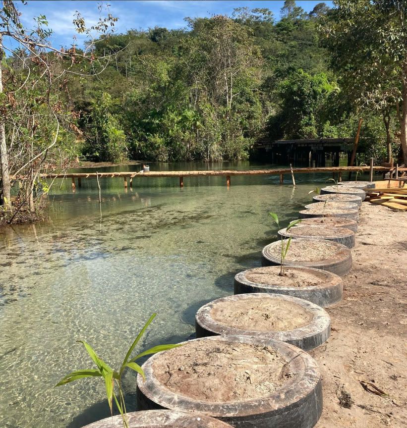 Área externa do balneário